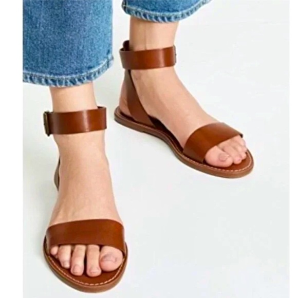 Madewell The Boardwalk Ankle-Strap Sandal  8 Leather Summer Minimalist - Picture 1 of 12